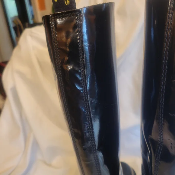 RARE authentic 90s vintage Dr Martens 20 eyelet knee patent leather boots 3/5 - Picture 2 of 16